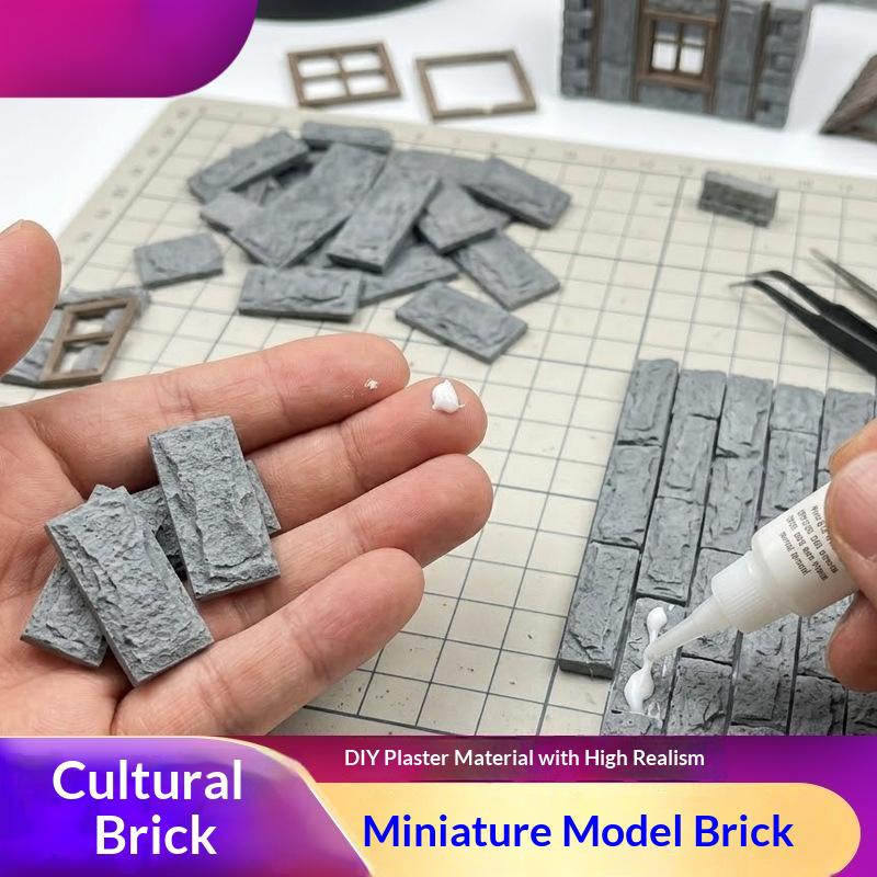 Model Kit Diorama - (BF06)10pcs Miniature Scale Bricks Model Wall