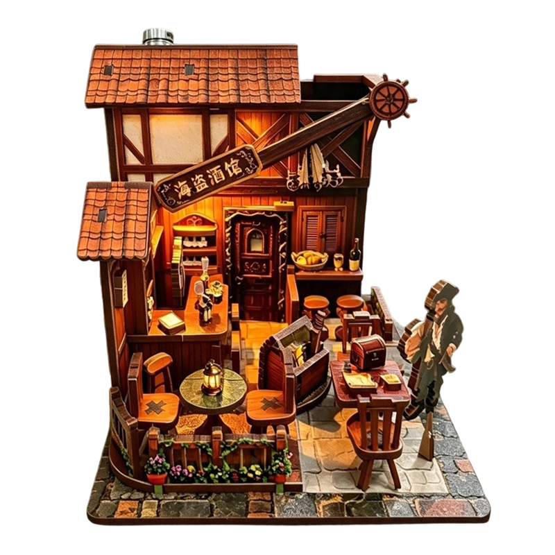 Model Kit Glue - DIY 3D Wooden Pirate Tavern Cottage