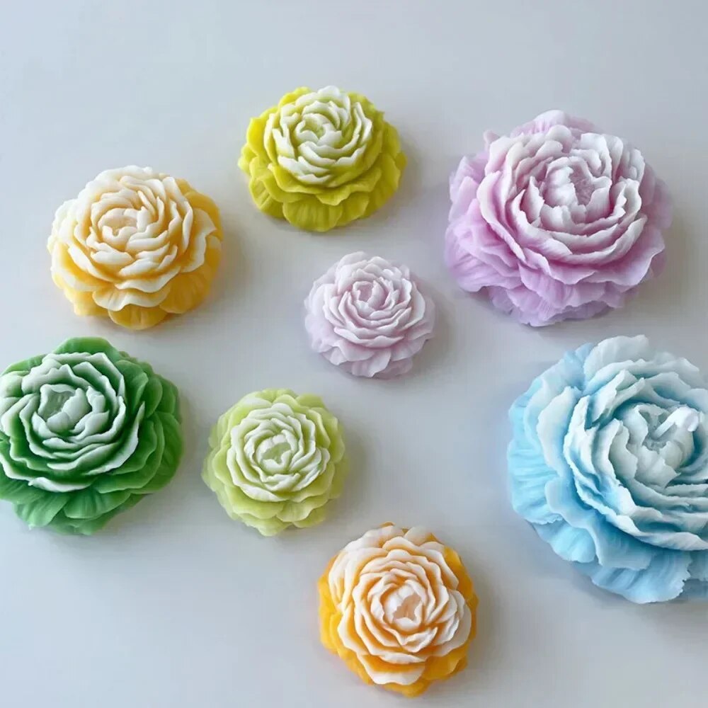 Model Kit For Beginners - 3D Peony Candle Silicone Mold DIY