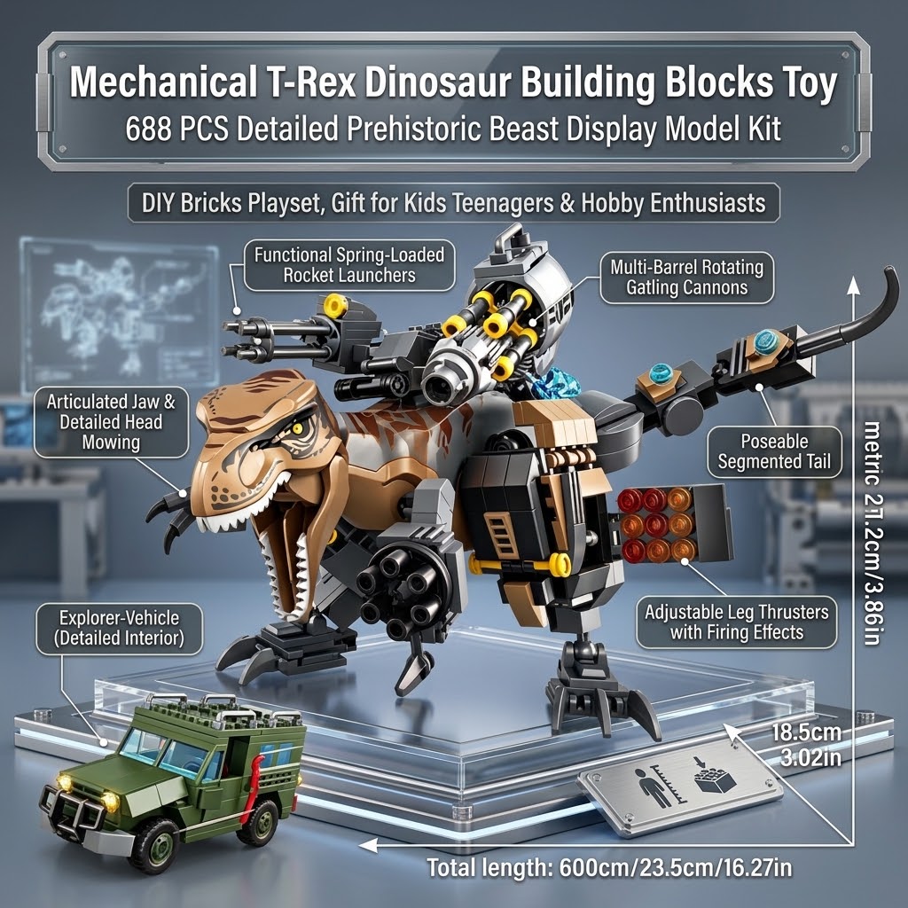 688 PCS Mechanical Tyrannosaur - Model Kit Walmart 评论和价格