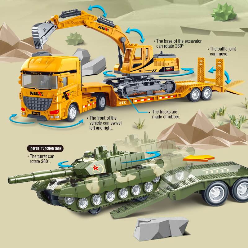 Semi-Carrier Container Truck D - Model Kit Excavator 评论和价格