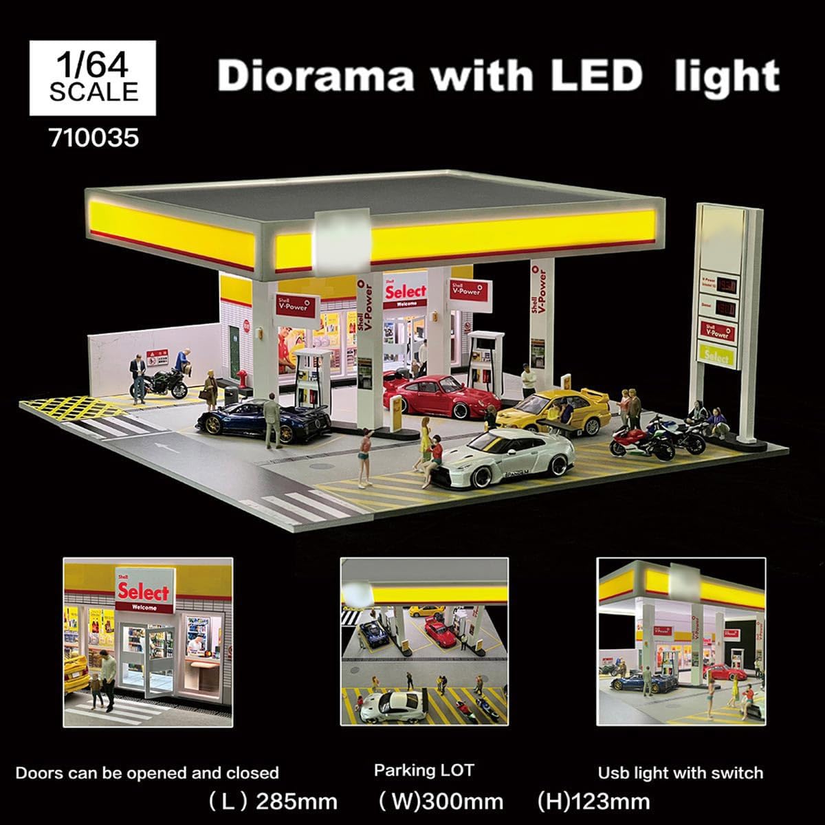 1/64 Scale Miniature Shell Gas - Model Kit Diorama 评论和价格