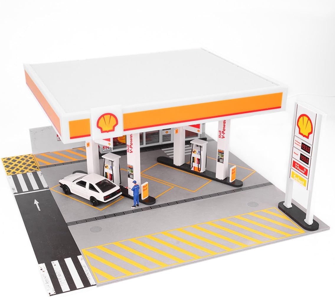 1/64 Scale Miniature Shell Gas - Model Kit Diorama 评论和价格