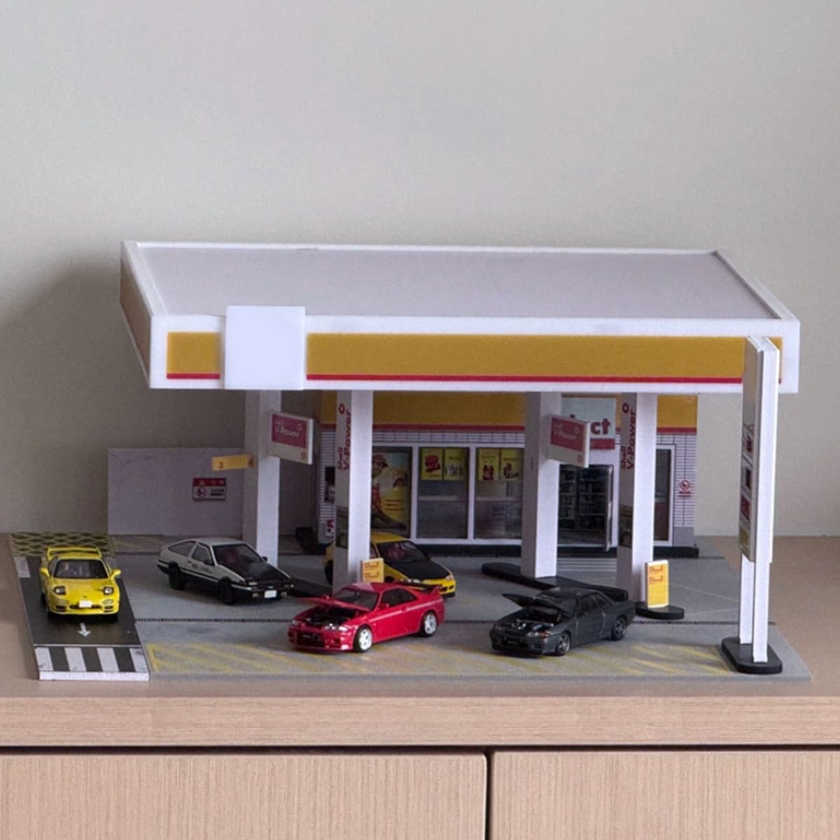 1/64 Scale Miniature Shell Gas - Model Kit Diorama 评论和价格