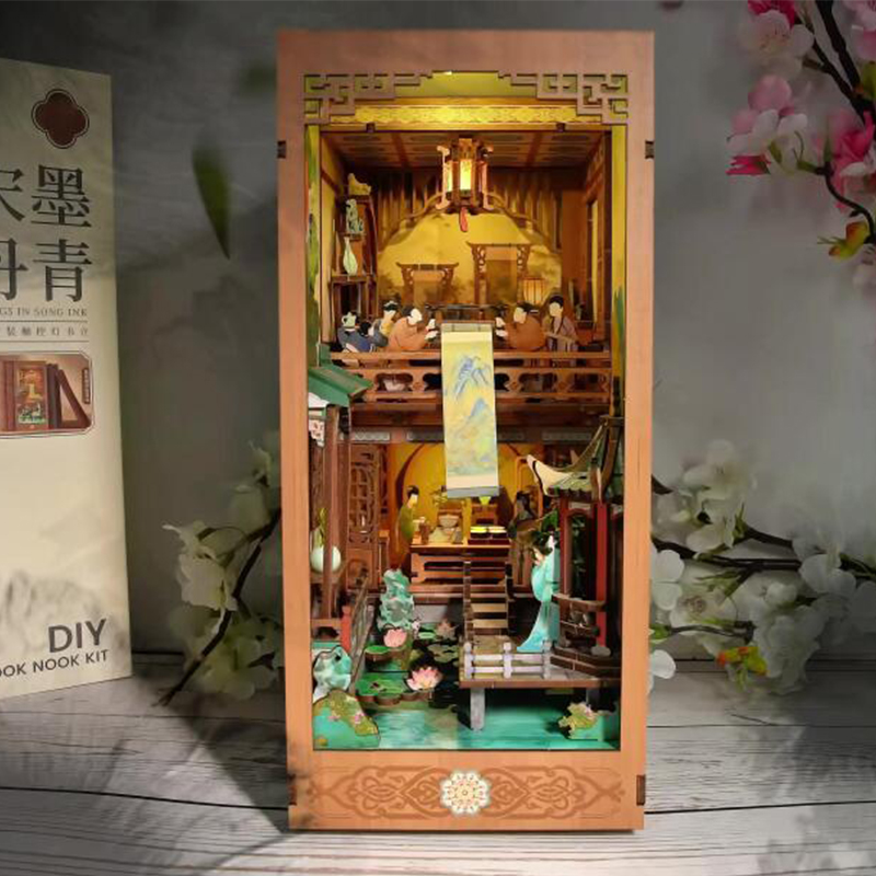 DIY Wooden Book Nook Shelf Ins - Model Kit Glue 评论和价格
